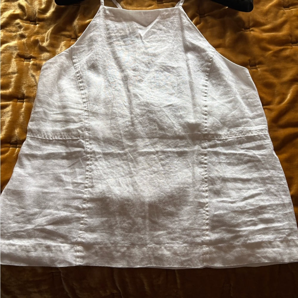 NWT JOIE Romina Linen Halter Top - Porcelain - Size: L - Picture 4 of 5